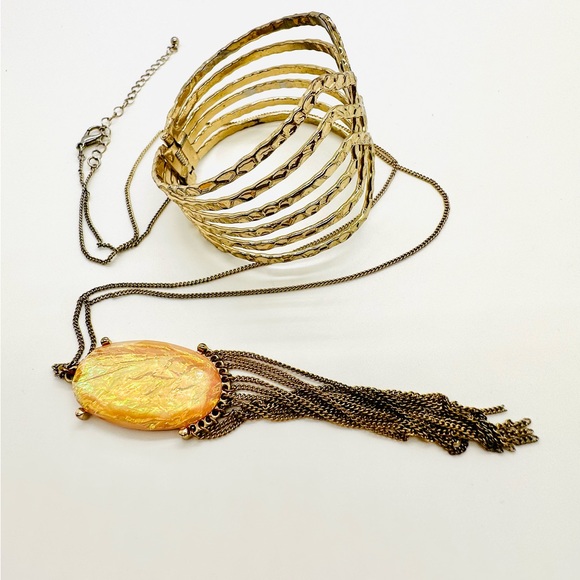 Tassel Iridescent Necklace Bracelet lot - Picture 8 of 17